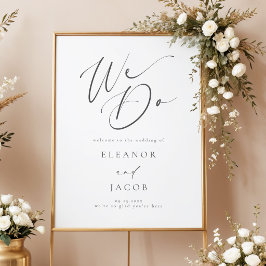 シックなカリグラフィー・スクリプトの結婚式ウェルカムボード ポスター