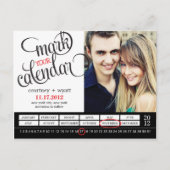 シックなカレンダー写真の日付はがきを保存 案内ポストカード (正面)