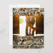 シックなカントリーカモフラハ日付ポストカードを保存 案内ポストカード (正面/裏面)