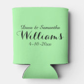 シックなカントリーグリーン氏ミセス・結婚式の引き出物 缶クーラー (裏面)