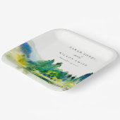 シックなカントリーサイドマウンテンリバーランドスケープ結婚ズ ペーパープレート (傾斜あり)