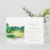 シックなカントリーサイドマウンテンリバーランドスケープ結婚ズ 招待状 (スタンド正面)