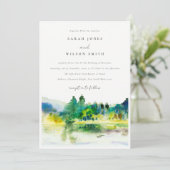 シックなカントリーサイドマウンテンリバーランドスケープ結婚ズ 招待状 (スタンド正面)