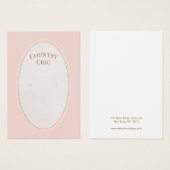 シックなカントリーピンクイヤリングディスプレイカード (正面&裏面)