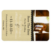 シックなカントリーレース写真Save The Date Magnet マグネット (横)