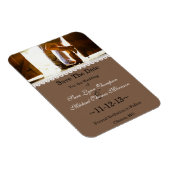 シックなカントリーレース写真Save The Date Magnet マグネット (右側)