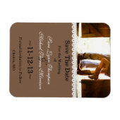 シックなカントリーレース写真Save The Date Magnet マグネット (横)