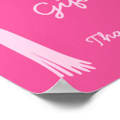 シックなカード&ギフトタッセルボウピンク卒業サイン ポスター (角)