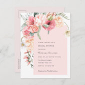 シックなガーデンをテーマにした水彩フローラブライダルシャワー インビテーションポストカード (正面/裏面)