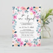 シックなガーデンピンクの花のエロペメント 招待状 (スタンド正面)