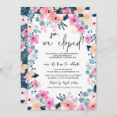 シックなガーデンピンクの花のエロペメント 招待状 (正面/裏面)