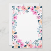 シックなガーデンピンク結婚の花 招待状 (裏面)