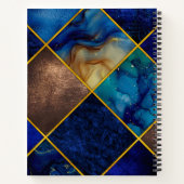 シックなガーリーフェイクグリッター金ゴールドブルージオメトリック ノートブック (裏面)