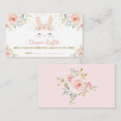 シックなガールバニーラビット赤面フローラおむつラッフル エンクロージャーカード (正面/裏面)