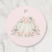 シックなガールパンプキン誕生日赤面ピンク金ゴールド花 フェイバータグ (裏面)