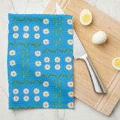 シックなキッチンタオル:デイジーオンティール(緑がかった色) キッチンタオル (四つ折り)