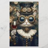 シックなキャットクイーントーキングワインAH7スクラップブック紙 (正面)