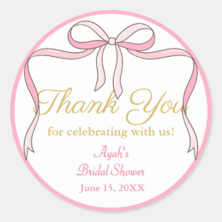 シックなキュートピンクボウパーティーフェイト ラウンドシール