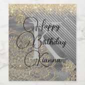 シックなキラキラのマンダラモノグラムワインラベル ワインラベル (シングルラベル)