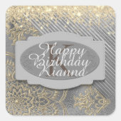 シックなキラキラのマンダラモノグラム スクエアシール (正面)