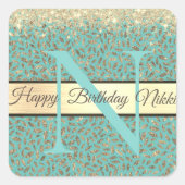 シックなキラキラの羽モノグラム スクエアシール (正面)