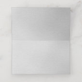 シックなキラキラ光シルバーフォイルのパーソナライズ プレイスカード (内部開封)