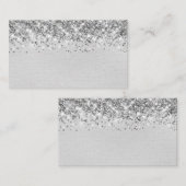 シックなキラキラ光シルバーフォイル空白の座席表 プレイスカード (正面/裏面)
