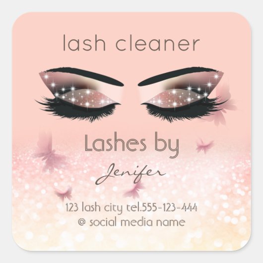 シックなキラキラ輝くラッシュエクステンションのラッシュクリーナー スクエアシール (正面)