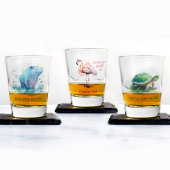 シックなギフトウォーターカラーピンクフラミンゴ – ショットグラス