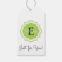 シックなギフトラベル_「あなたのために！」 モノグラムラベル