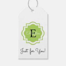 シックなギフトラベル_「あなたのために！」 モノグラムラベル ギフトタグ