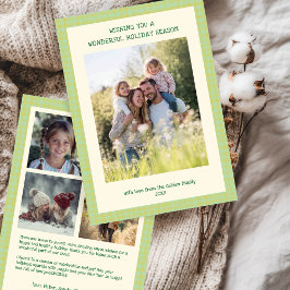 シックなギンガムクリスマスイエローグリーンカスタム5写真 シーズンカード