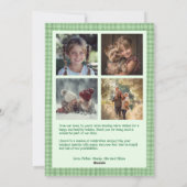 シックなギンガムクリスマスグリーンカスタム5写真 シーズンカード (裏面)