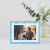 シックなギンガムハヌカーカスタムクリスマス3 Photo シーズンポストカード (スタンド正面)