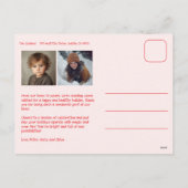 シックなギンガムピンクレッドクリスマスカスタム3写真 シーズンポストカード (裏面)