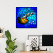 シックなクラゲのフォトサークルアート「流れに沿って進む」 ポスター (ホームオフィス)