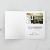 シックなクラシックトレンディー新郎新婦の結婚写真 サンキューカード (内部)