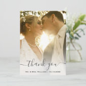 シックなクラシックトレンディー新郎新婦の結婚写真 サンキューカード (スタンド正面)