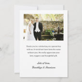 シックなクラシックトレンディー新郎新婦の結婚写真 サンキューカード (裏面)