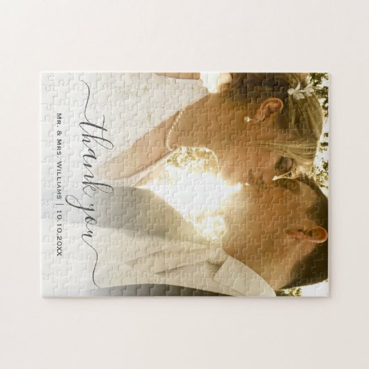 シックなクラシックトレンディー新郎新婦の結婚写真 ジグソーパズル (横)