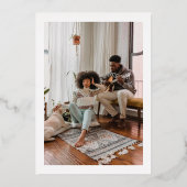 シックなクラシック結婚書道の白金ゴールド 箔招待状 (裏面)