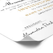 シックなクラシック金ゴールドブラック学院のロゴディプロマ ポスター (角)