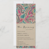 シックなクラフトボホイカットの部族パターンの朝の後 招待状 (正面)