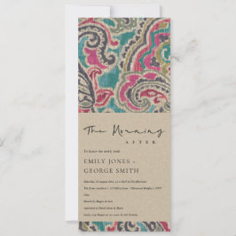 シックなクラフトボホイカットの部族パターンの朝の後 招待状