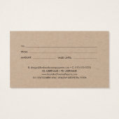 シックなクラフト紙ビジネスロゴギフト証明書 (裏面)