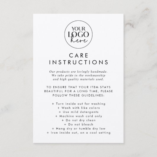 シックなクラフト紙ロゴ製品の気に指示 エンクロージャーカード (正面)