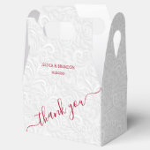 シックなクランベリー赤結婚書道の感謝 フェイバーボックス (オープン)