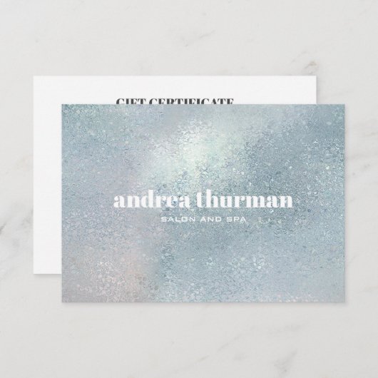 シックなクリスタルブルーガラス真珠玉虹色ギフト (正面/裏面)