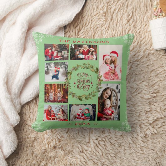 シックなクリスマスが新しいキング生まれフォトコラージュに栄光 クッション (ブランケット)