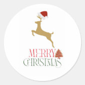 シックなクリスマスのスカンジナビア柄 ラウンドシール (正面)